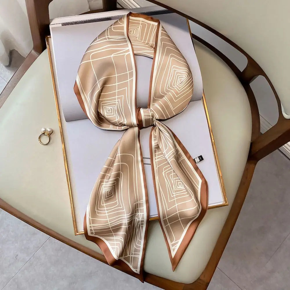 Long Silk Scarf Bag Tie