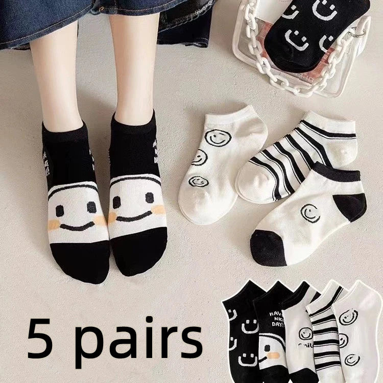 Colorful Ribbed Short Socks