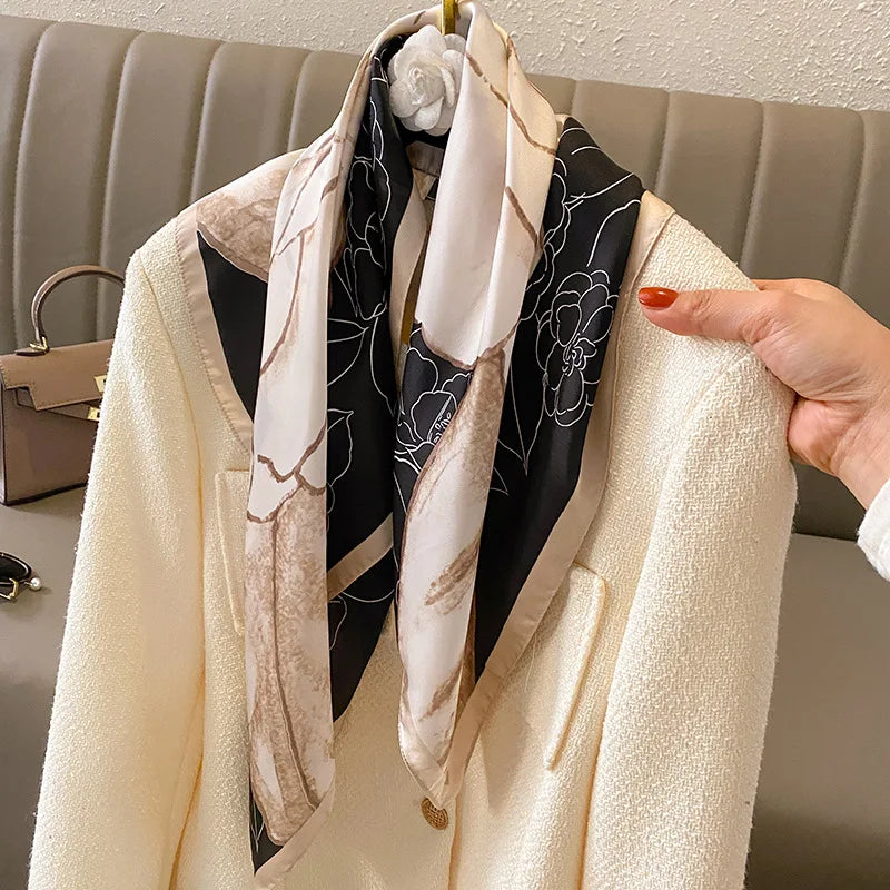 Luxury Design Print Silk Square Scarf