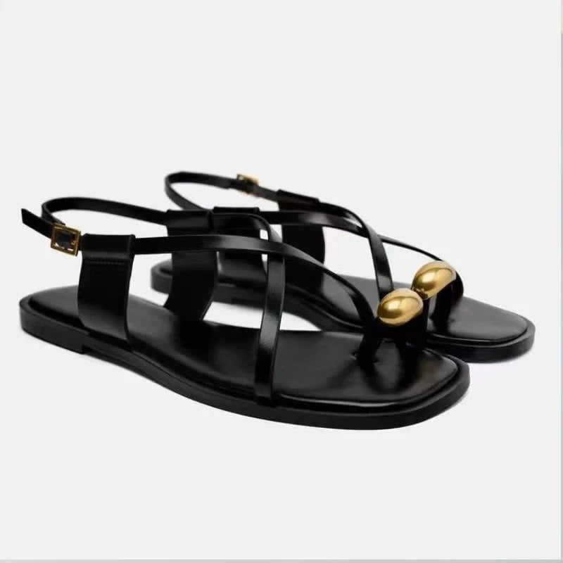 Flat Sandals Clip Toe Beach Shoes