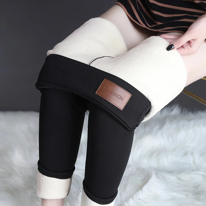 Women Lamb Fleece Legging Seamless High Waist