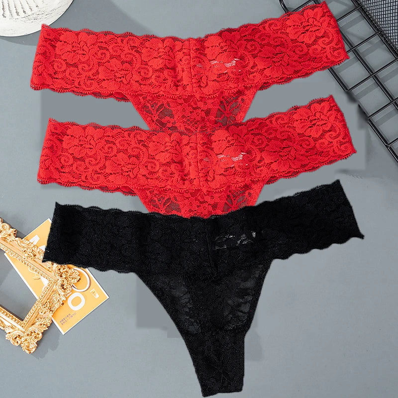 3PCS Lace Floral Women Panties