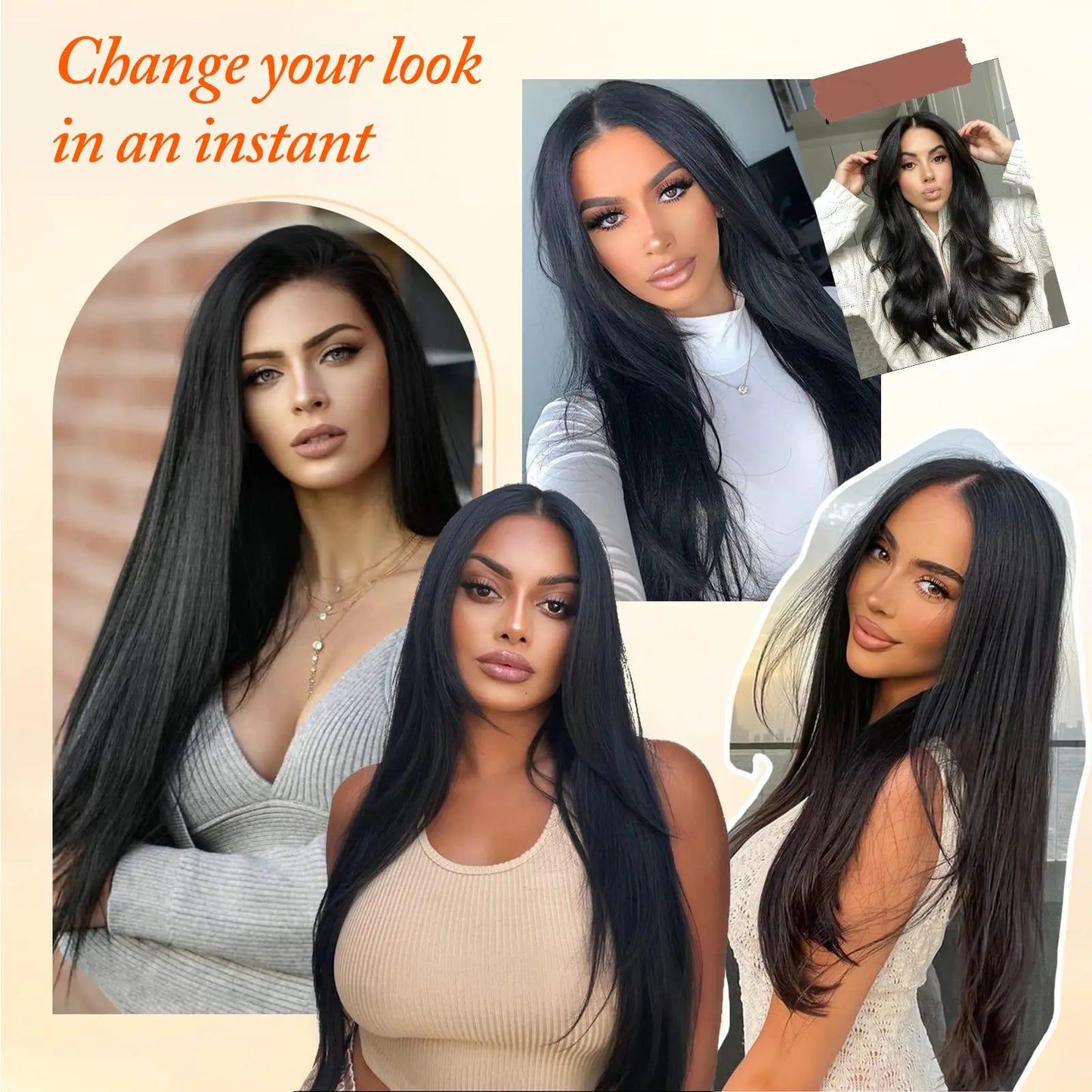 7Pcs/Set 16 Clips Hair Extension