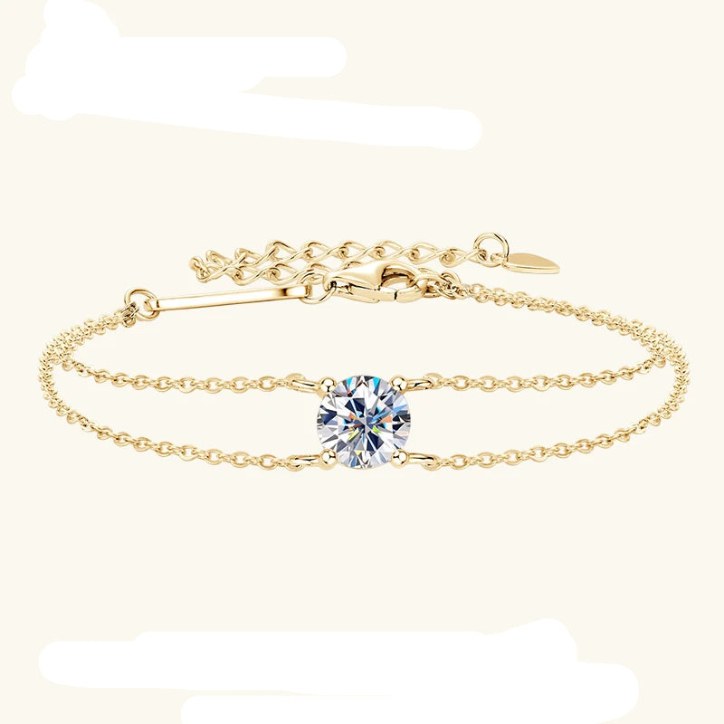 925 Sterling Silver Certified Double Chain Bracelets