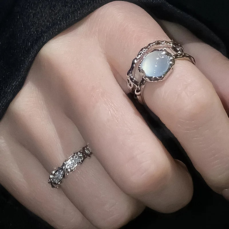 Double Ball Beads Opening Ring