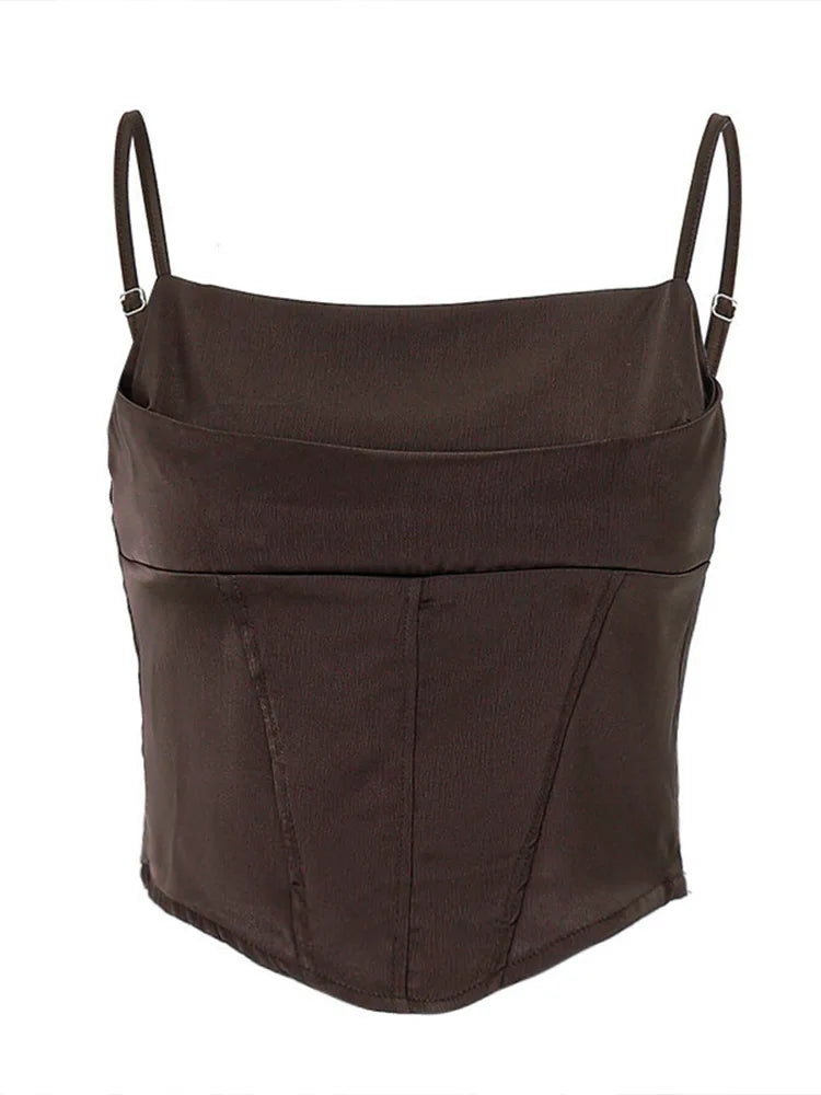 Spaghetti Strap Tank Top Sexy Backless