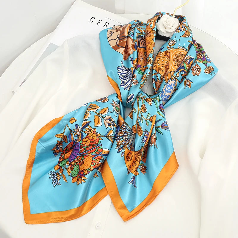 Silk Satin Square Scarf