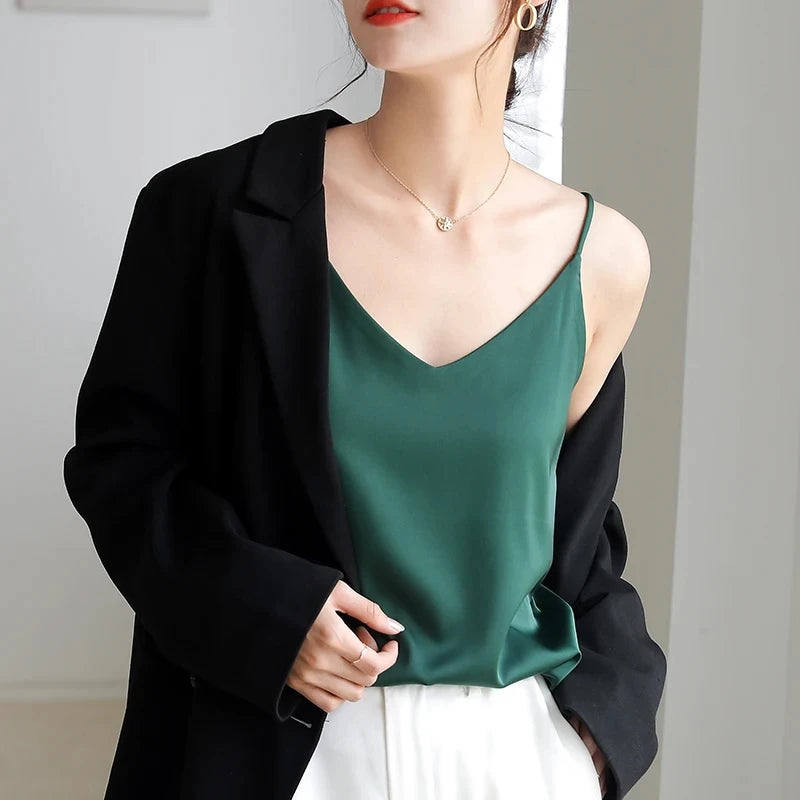 Strap Top Women Halter V Neck Basic Tank Tops