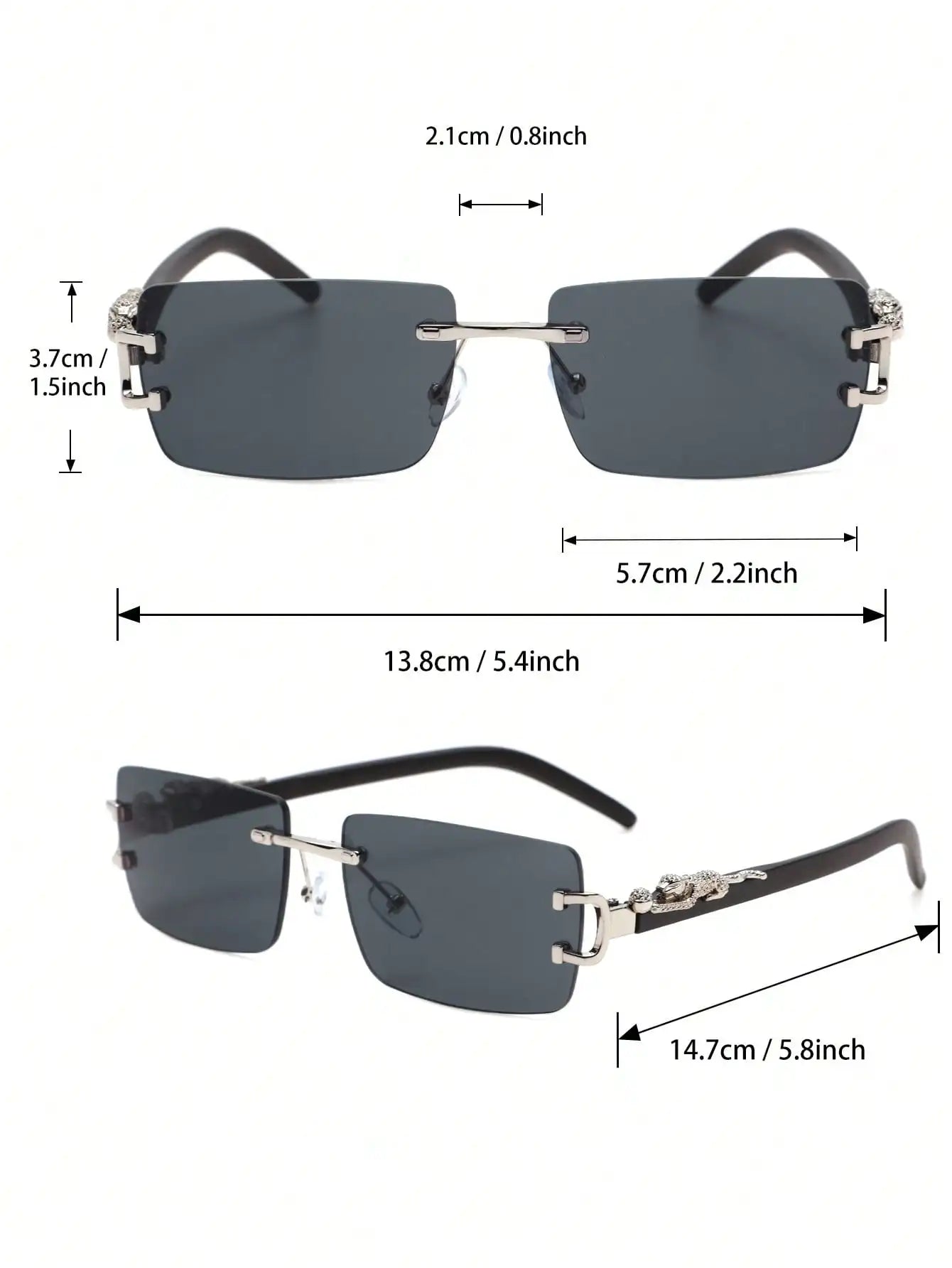 Trendy Frameless Rectangular Personalized Sunglasses