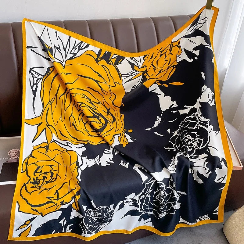 90*90Cm Square Scarf Twill Silk Bandana Pashmina