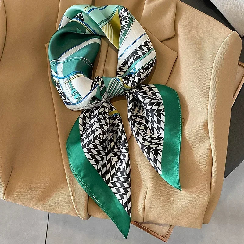 Luxury Design Print Silk Square Scarf