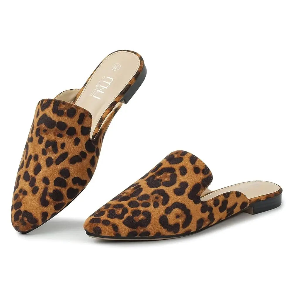 Suede Leather Slip-On Mules shoes