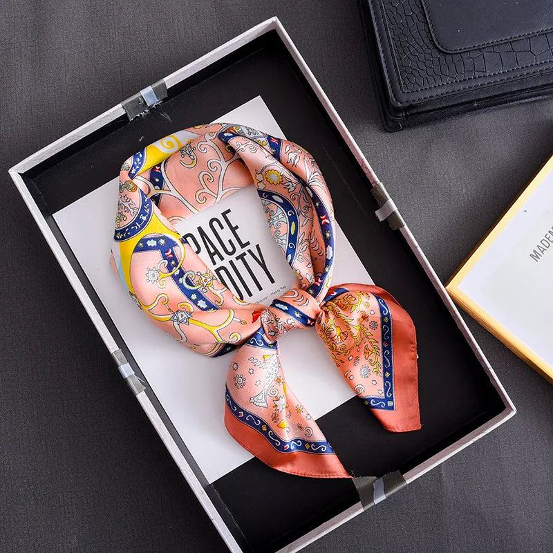 Floral Print Silk Square Scarf