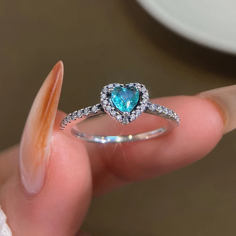 Zircon Shiny Love Heart Ring