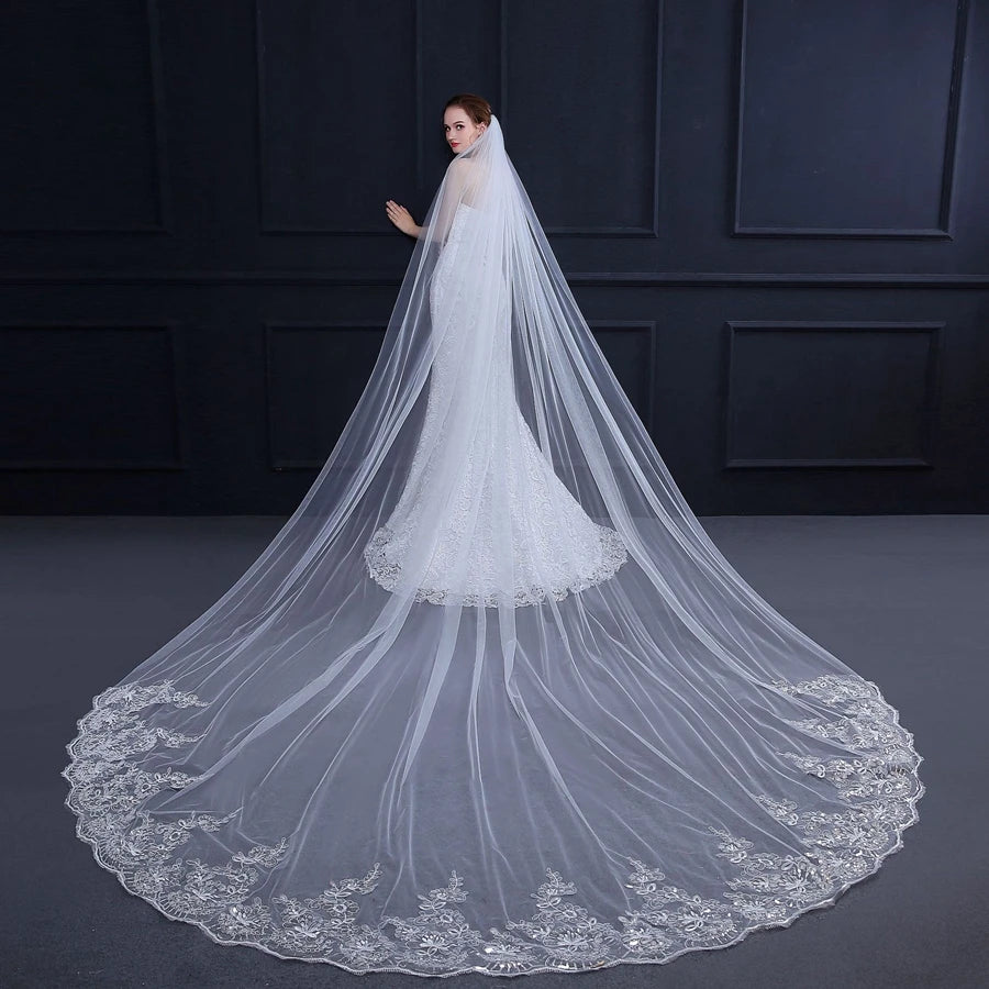 Wedding Veils Lace Appliques bridal veil