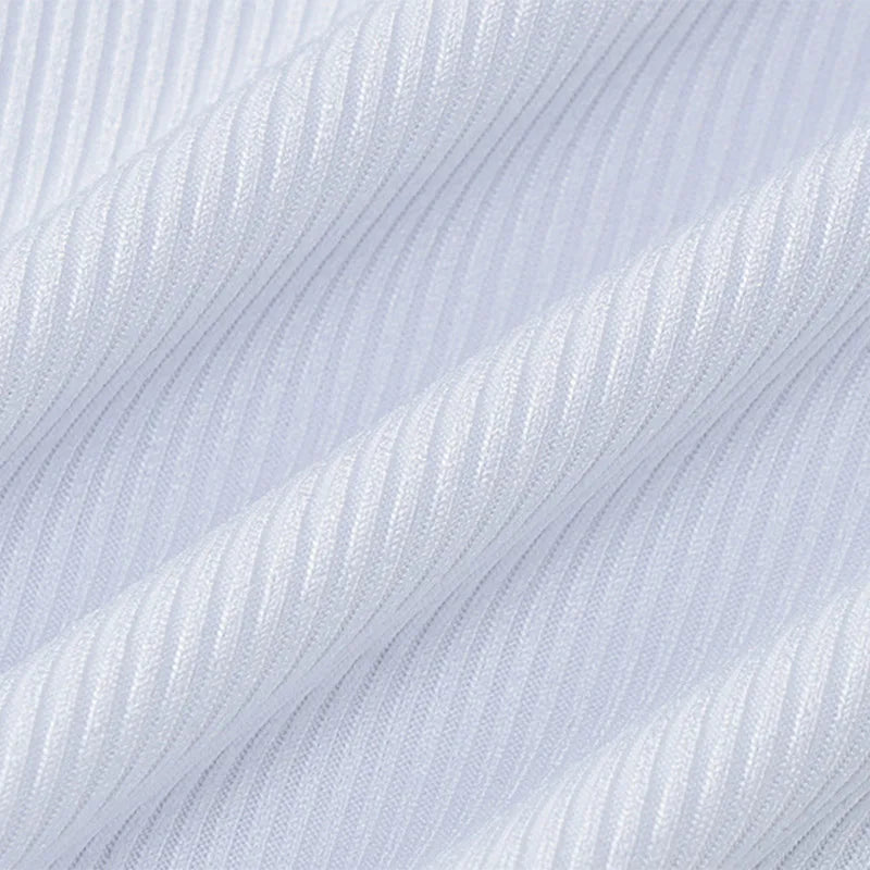 Ribbed Square Neck White Sexy Tank Top