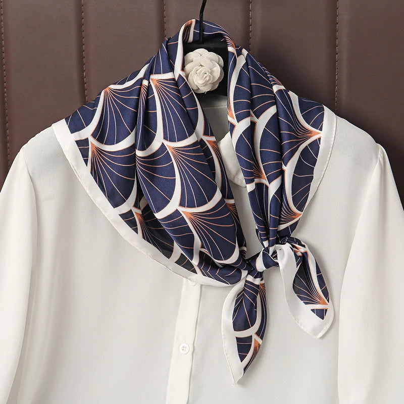 Print Satin Silk Square Scarf