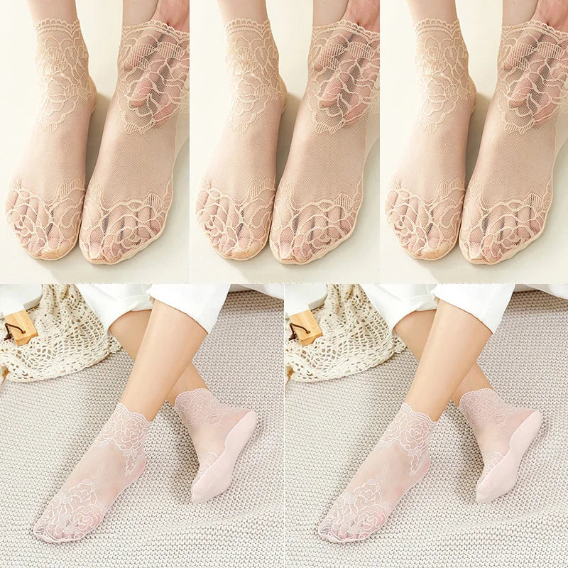 Lot Lolita Women Invisible Lace Socks