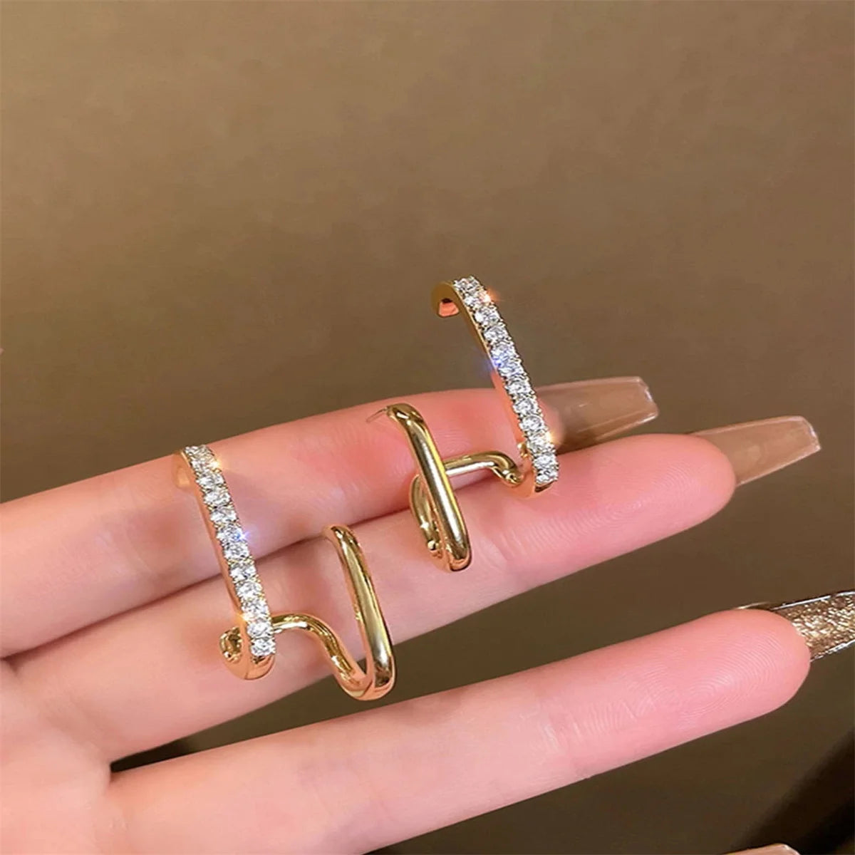U-shaped Gold Color Earrings