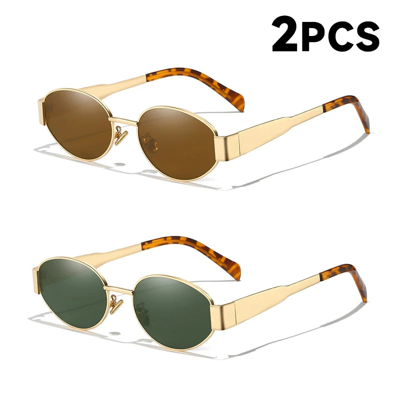 UV400 Sun Glasses Alloy Oval Eyewear