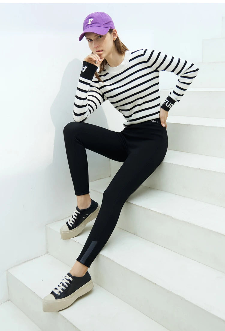 Minimalist Winter Leggings Solid Warm Ankle