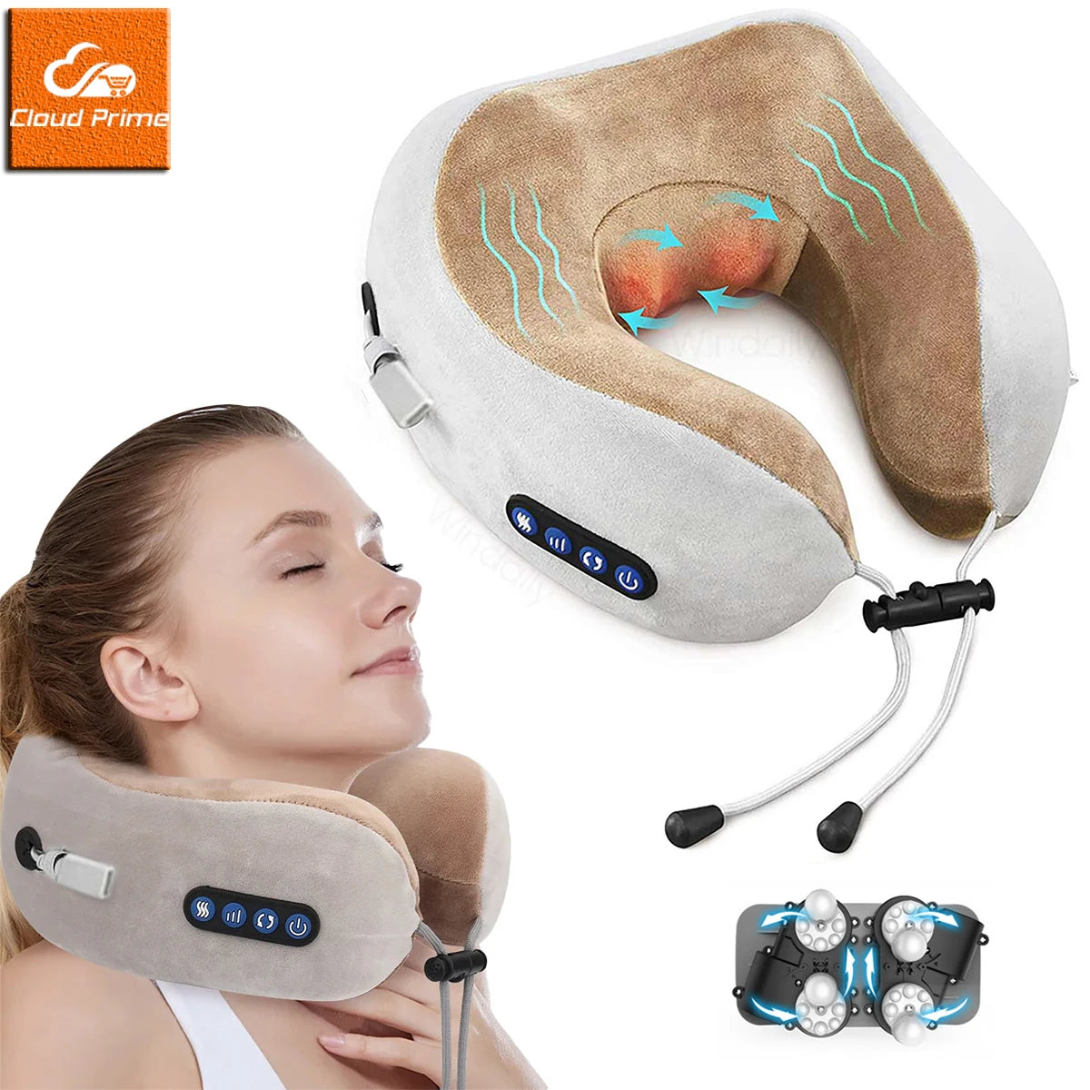 Portable U-Shape Neck Pillow Massage Machine