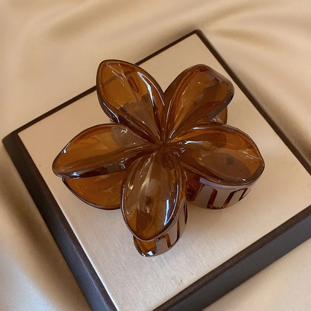 Brown Beige Lightweight Plastic Hair Clips