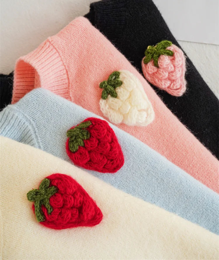 3D Strawberry Cashmere Sweater