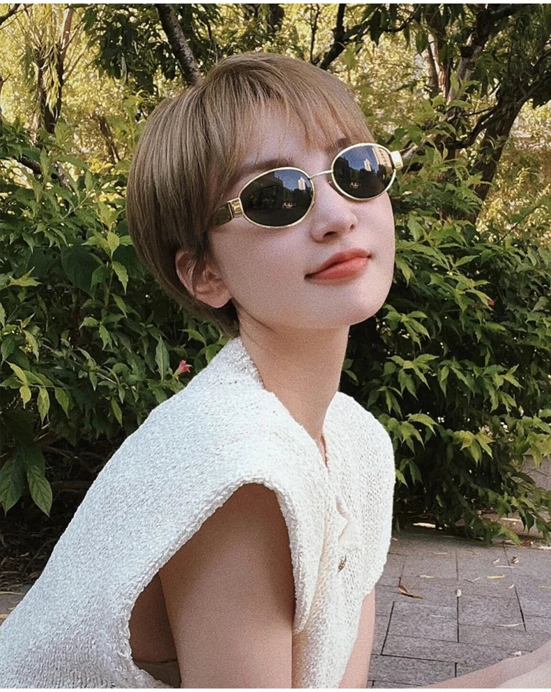 UV400 Sun Glasses Alloy Oval Eyewear