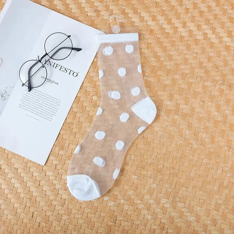 New WOMEN'S Socks Fashion Tulle Mesh Glass
