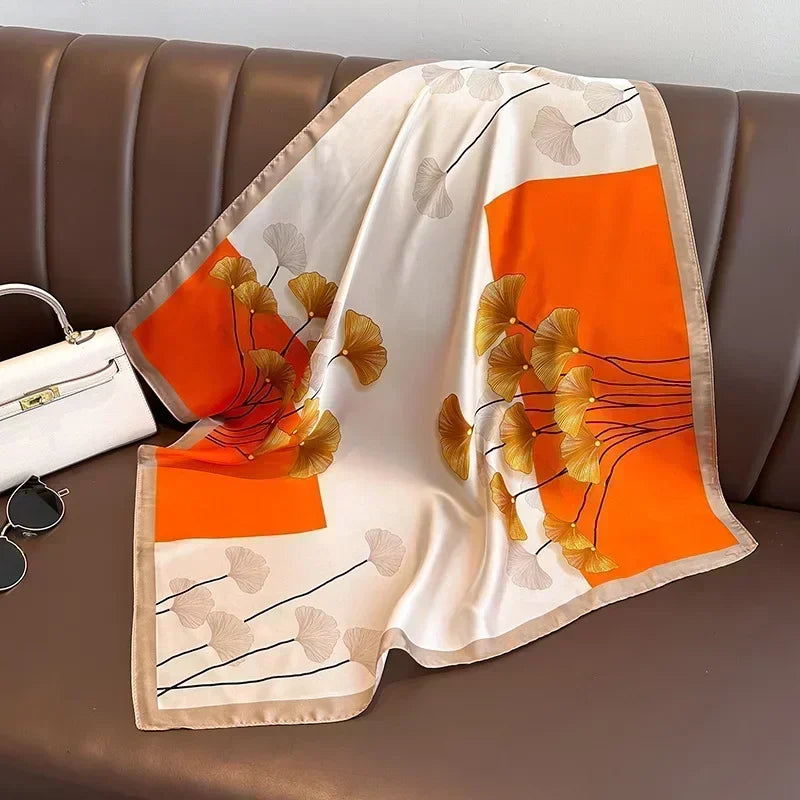 Luxury Design Print Silk Square Scarf