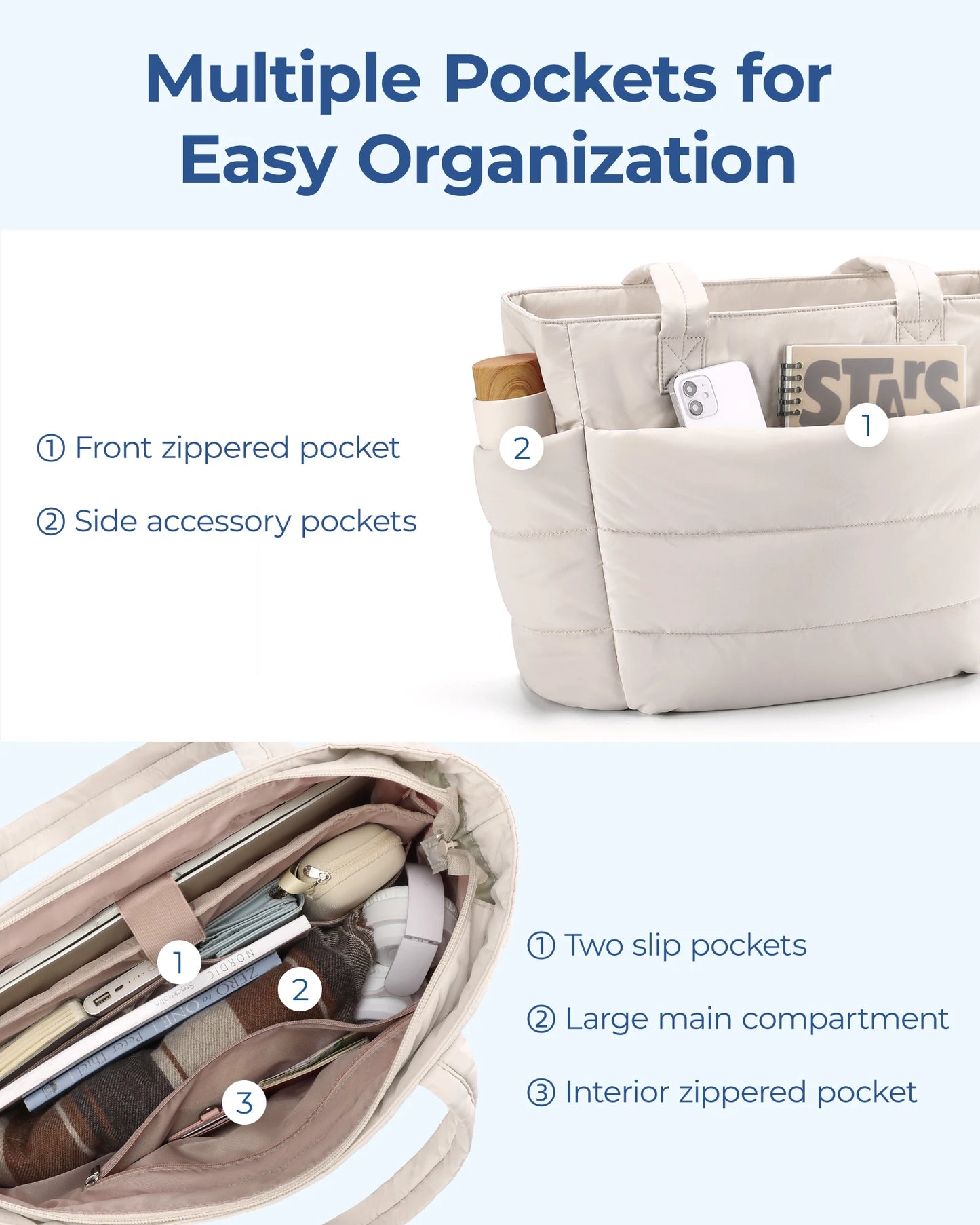 Large Capacity Solid Color Tote Bag