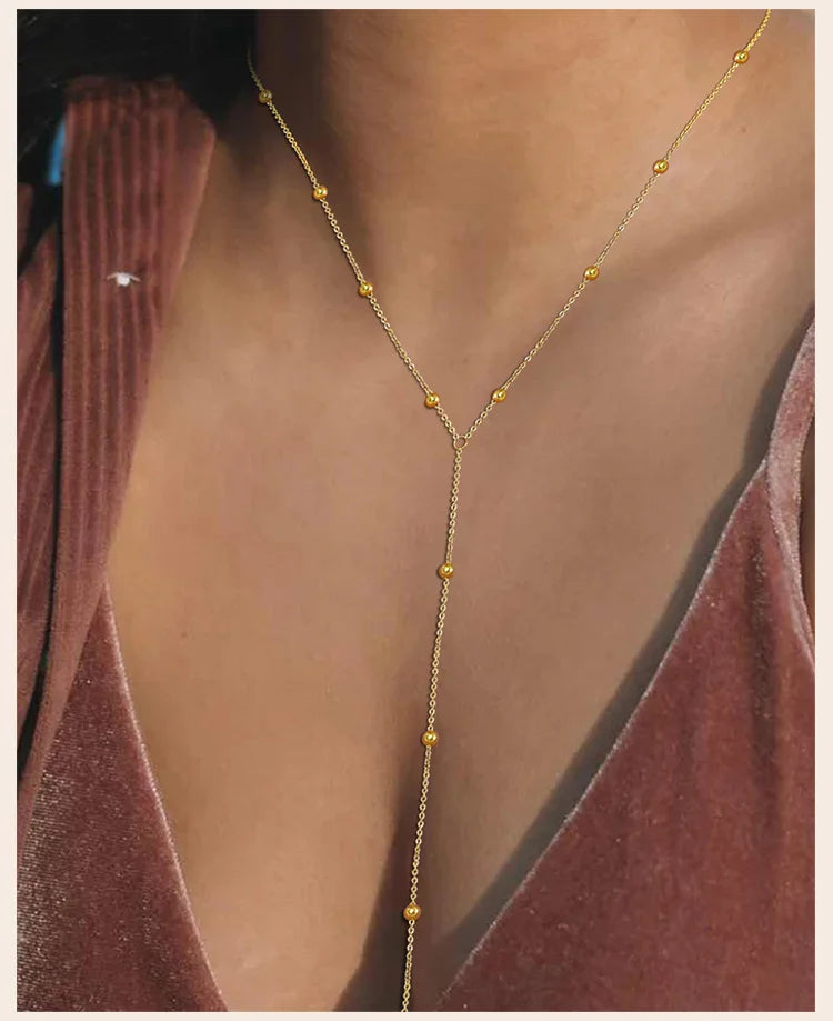 Gold Plated Lariat Necklace