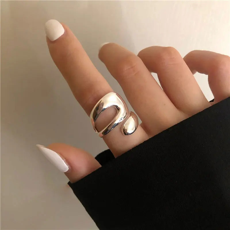 Double Ball Beads Opening Ring