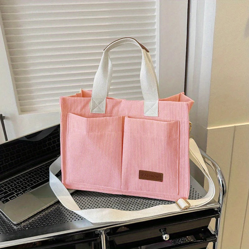 Women's Corduroy Tote Bag