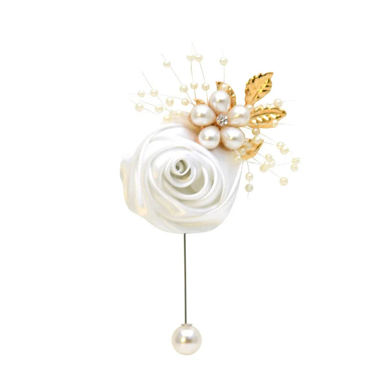 Wedding Boutonniere Satin Rose Bracelet