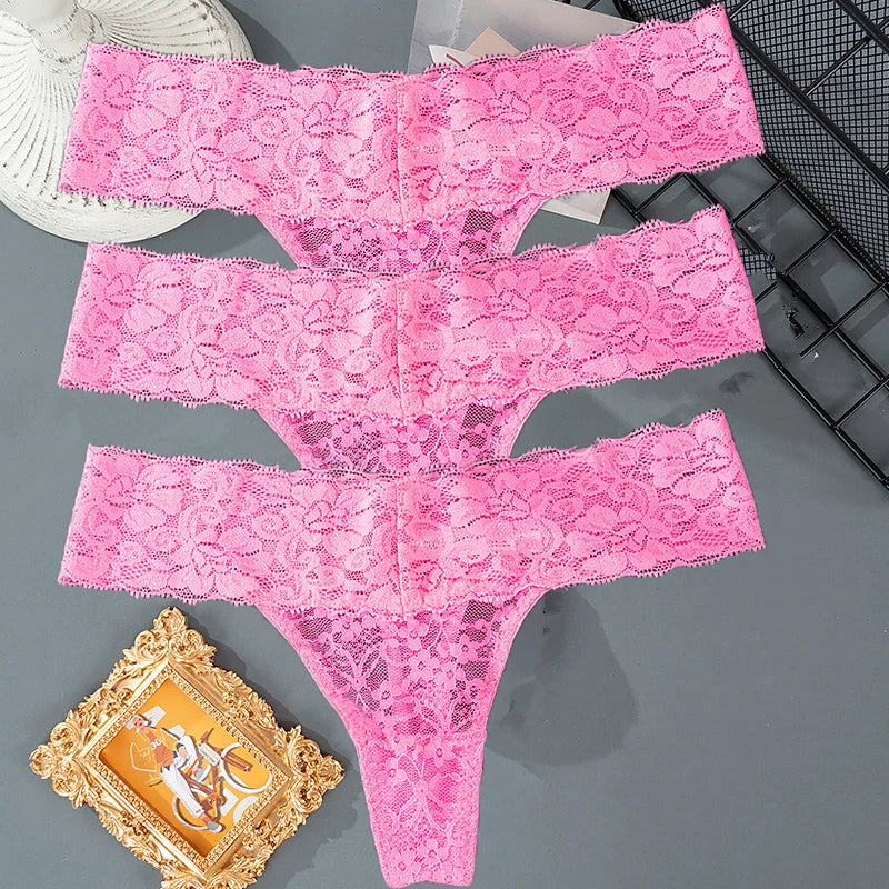 3PCS Lace Floral Women Panties