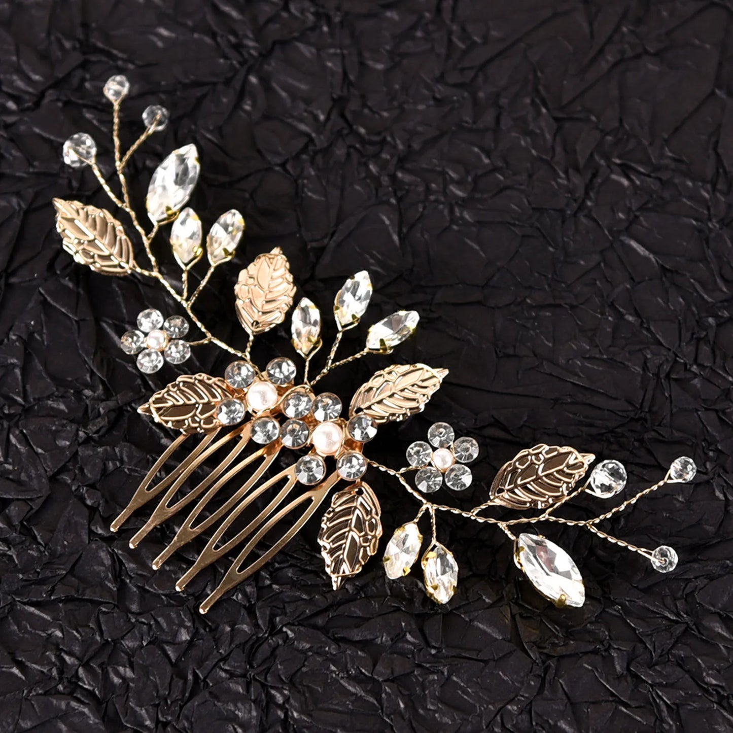 Crystal Pearl Hair Comb Clip Pin