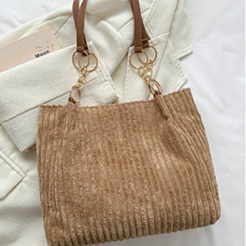 Women Corduroy Shoulder Bag