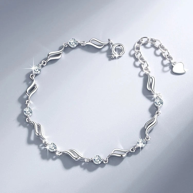 925 Sterling Silver Heart Shaped Bracelet