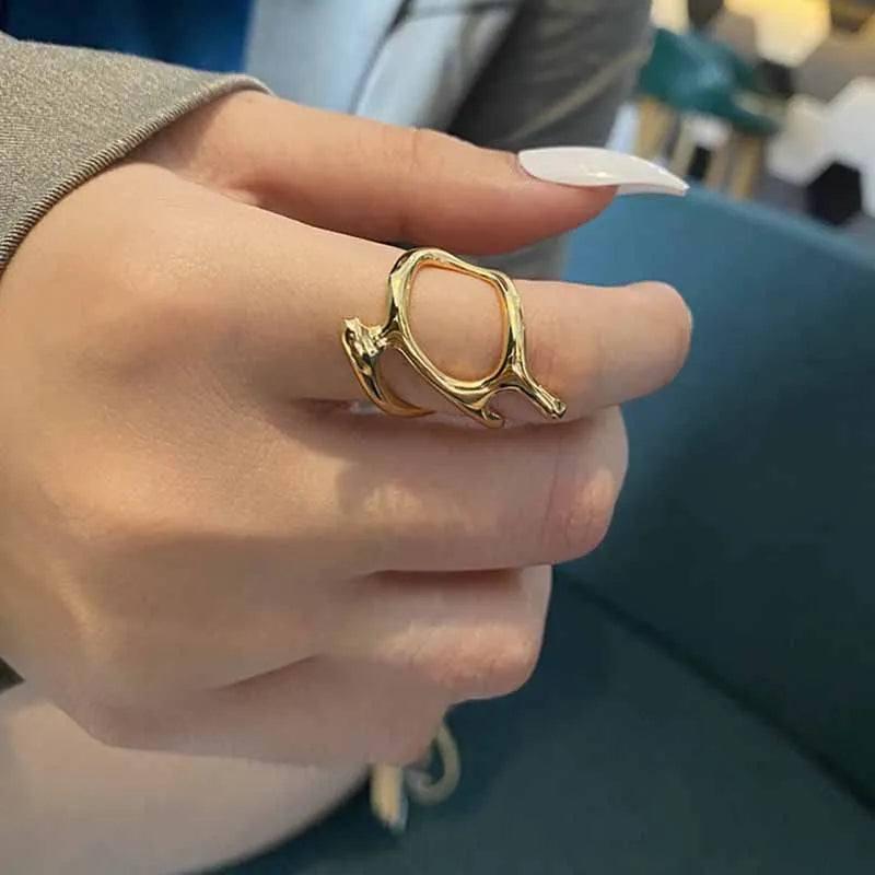 Double Ball Beads Opening Ring