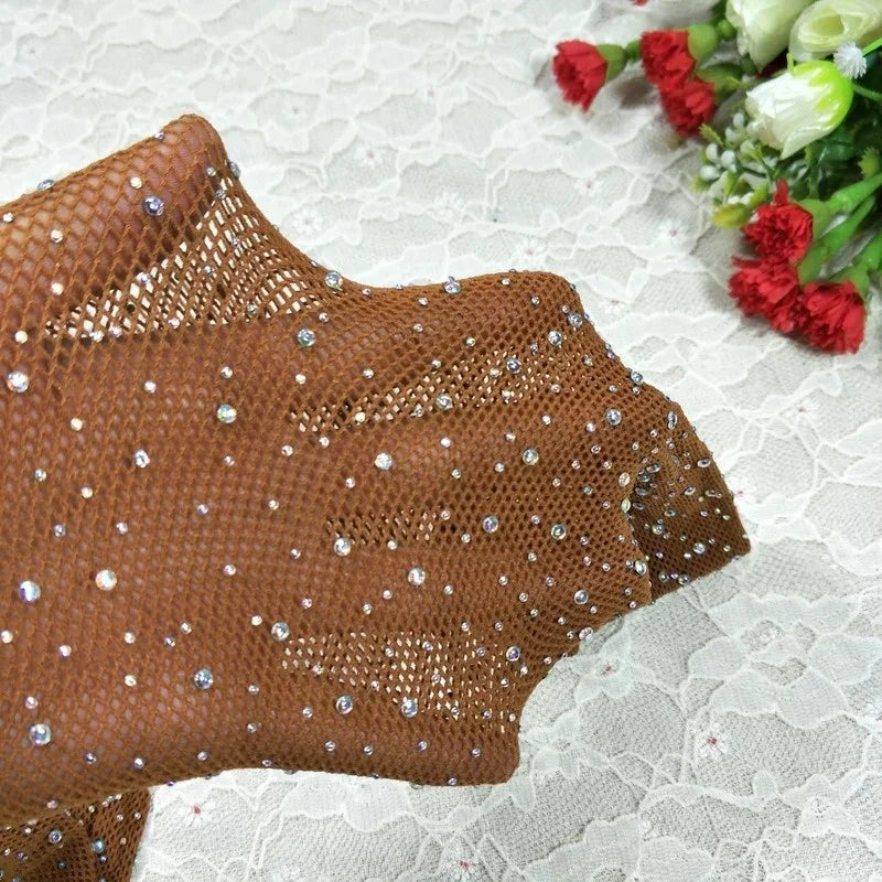 Fishnet Diamond Pantyhose Women Fashion Shiny Net Tights