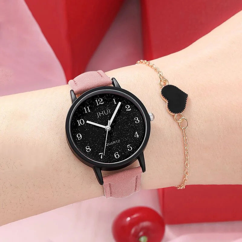 Analog Wristwatches Heart Bracelet Set(Without Box)