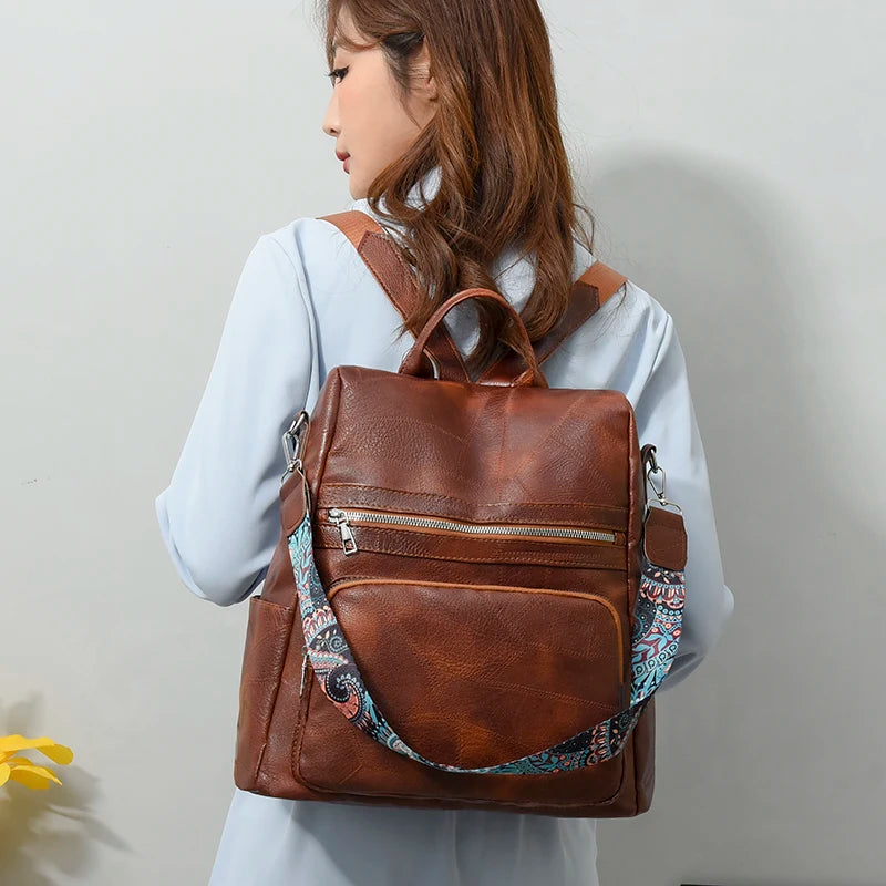 3-in-1 Women Backpacks Vintage Female Shoulder Bags