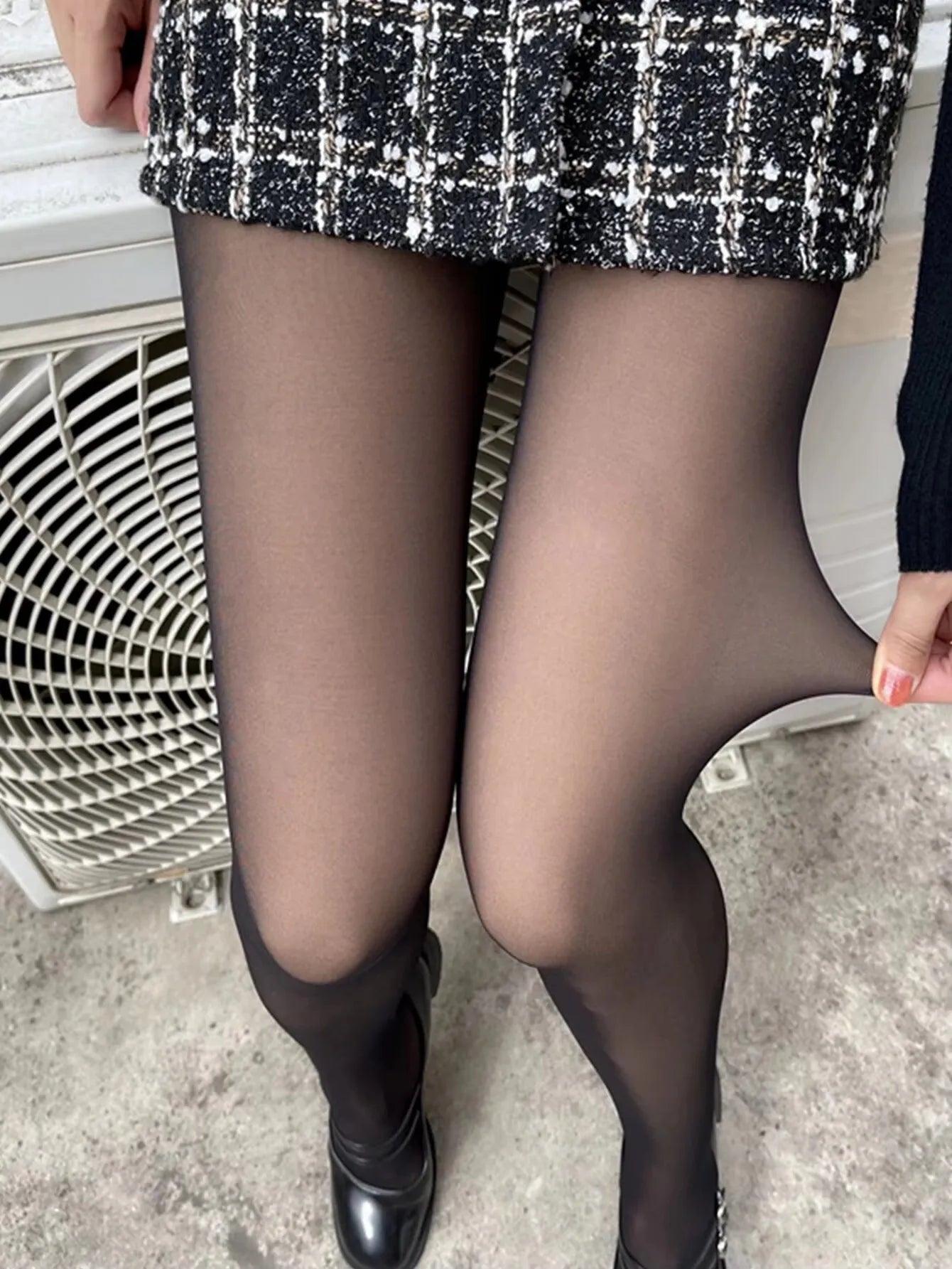 Polka Dot Tights Skin Effect Thermal Stockings