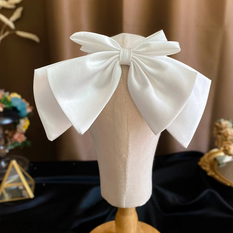 Elegant Bridal Wedding Headdress Double Layer Mesh Tulle White Color