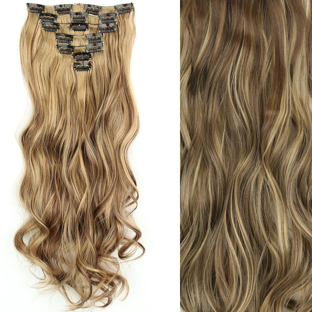 7Pcs/Set 16 Clips Hair Extension
