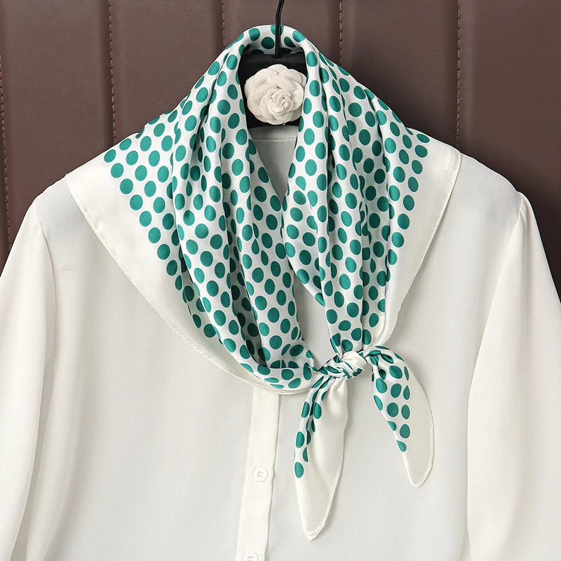 Print Satin Silk Square Scarf