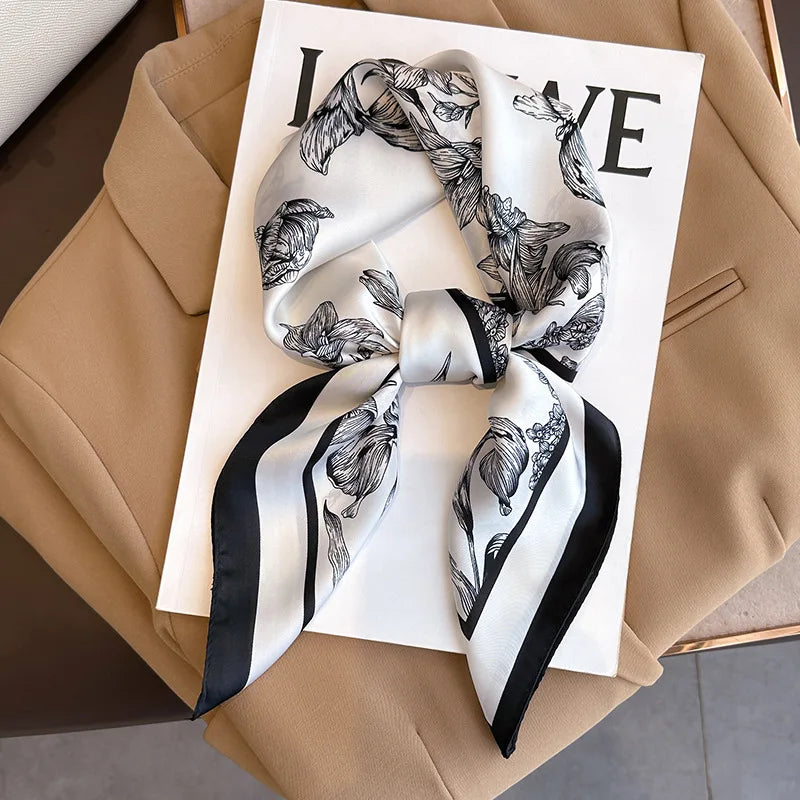 Silk Square Plaid Scarf