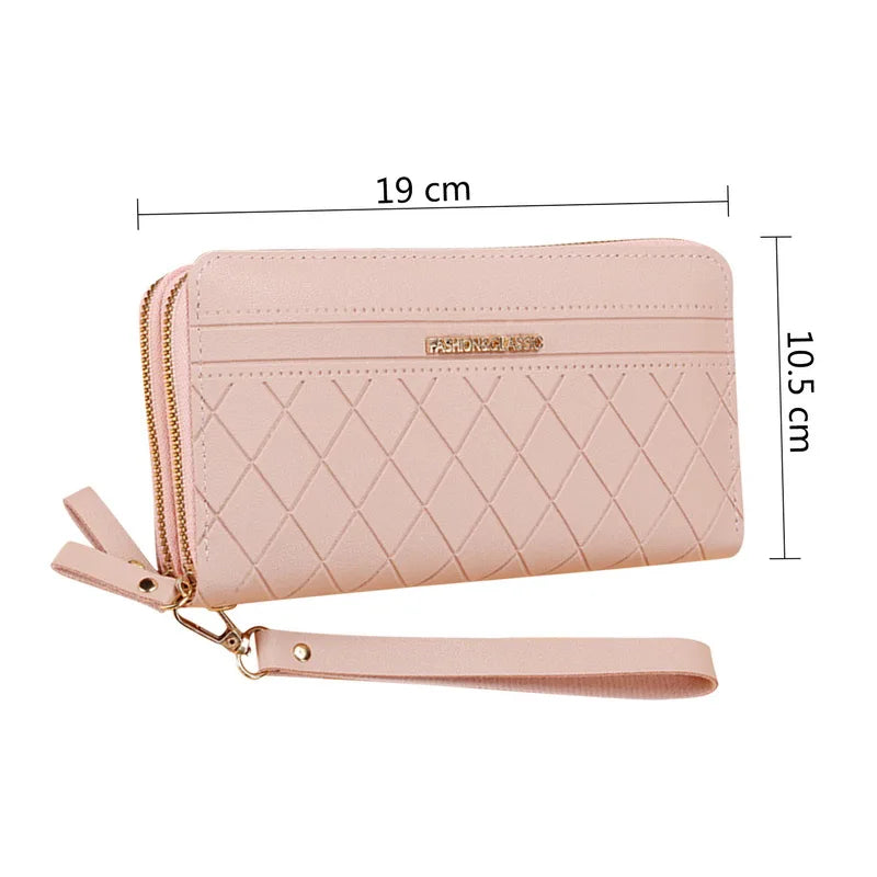 Double Zipper Long Wallet